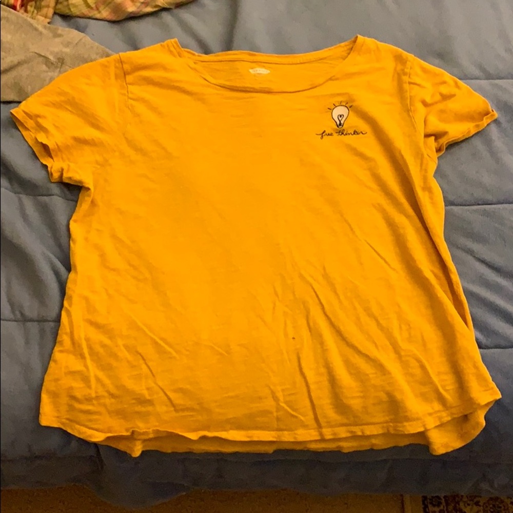 Old navel yellow shirt